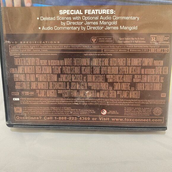 Logan DVD and Digital Download Movie Marvel Wolverine Character With Case - Picture 7 of 10